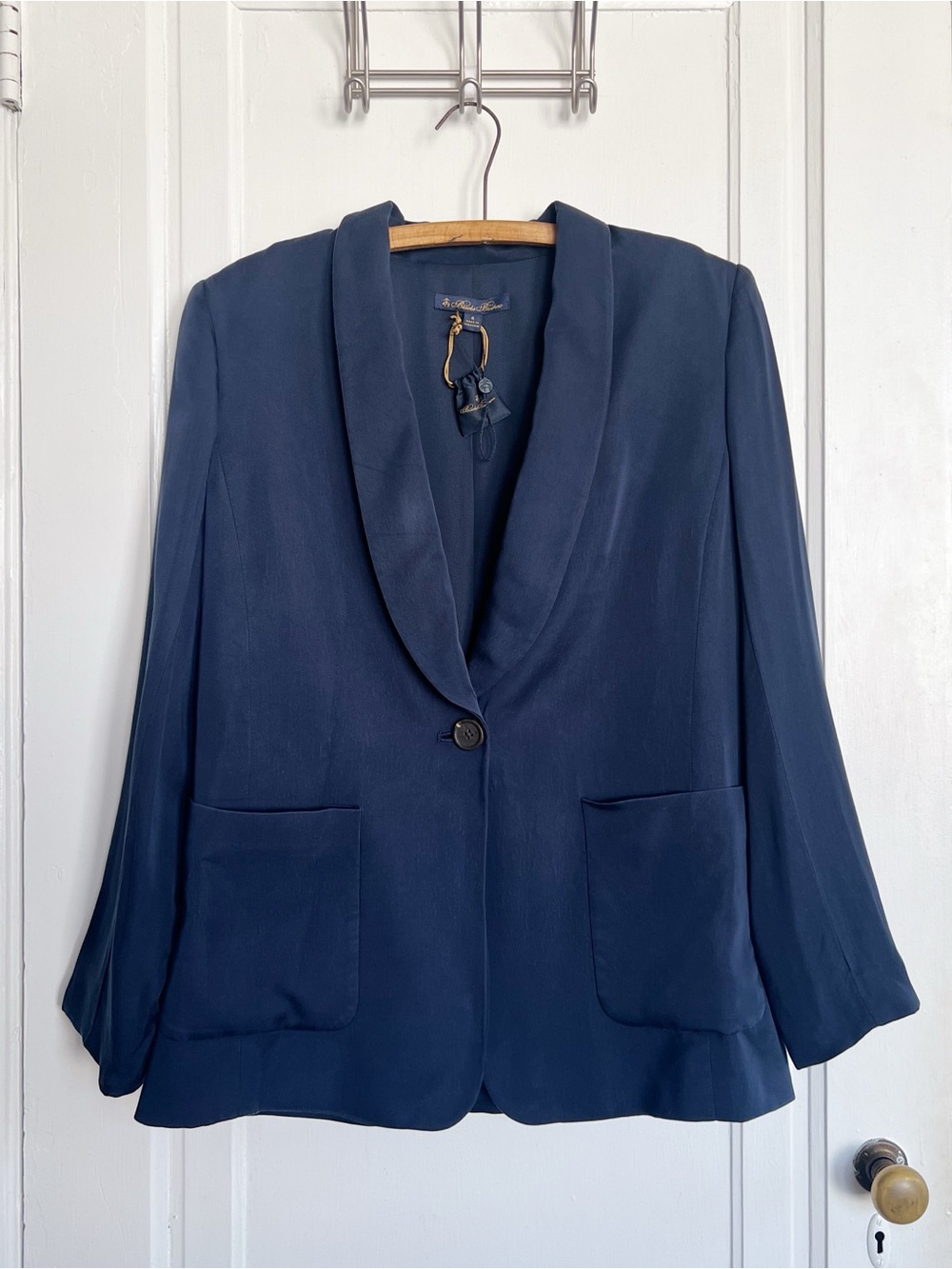 Brooks Brothers • navy blue shawl collar blazer dinner jacket single button